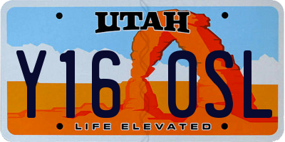 UT license plate Y160SL