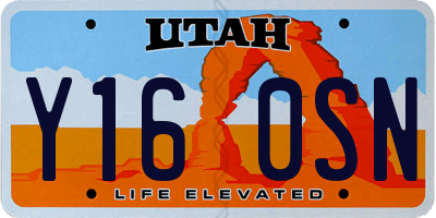 UT license plate Y160SN