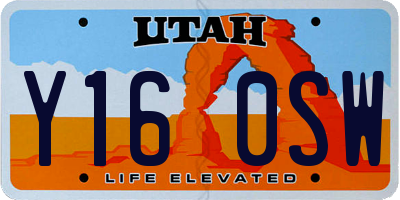 UT license plate Y160SW