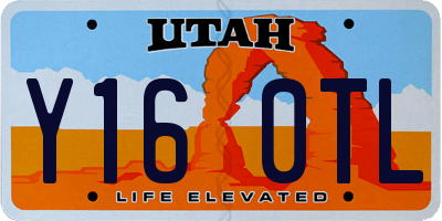 UT license plate Y160TL