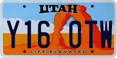 UT license plate Y160TW