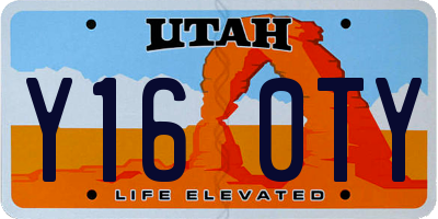 UT license plate Y160TY