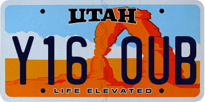 UT license plate Y160UB