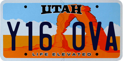 UT license plate Y160VA