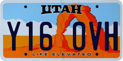 UT license plate Y160VH