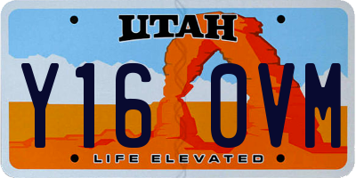 UT license plate Y160VM