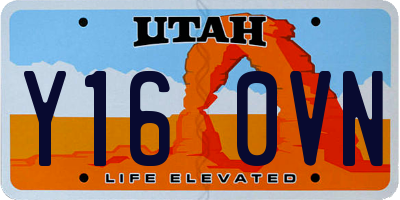 UT license plate Y160VN