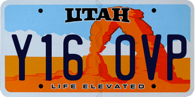 UT license plate Y160VP