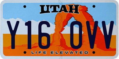 UT license plate Y160VV