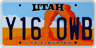 UT license plate Y160WB