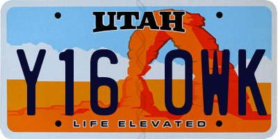 UT license plate Y160WK