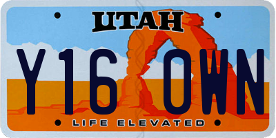 UT license plate Y160WN