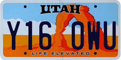 UT license plate Y160WU