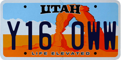 UT license plate Y160WW