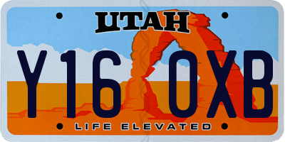 UT license plate Y160XB