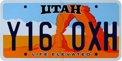 UT license plate Y160XH