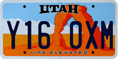 UT license plate Y160XM