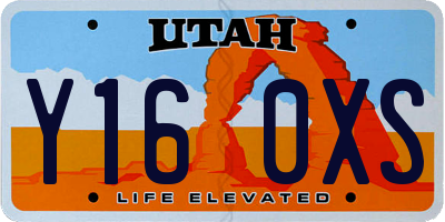 UT license plate Y160XS