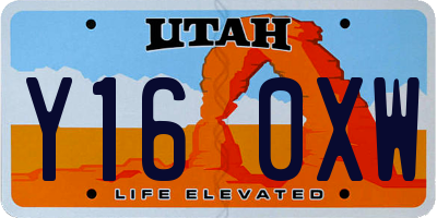 UT license plate Y160XW