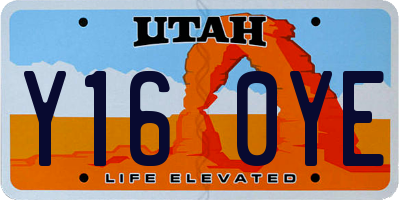 UT license plate Y160YE
