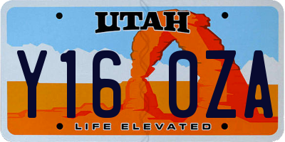 UT license plate Y160ZA