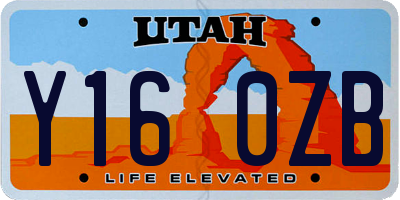 UT license plate Y160ZB