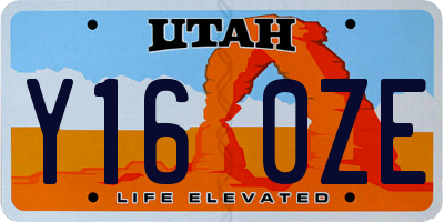 UT license plate Y160ZE