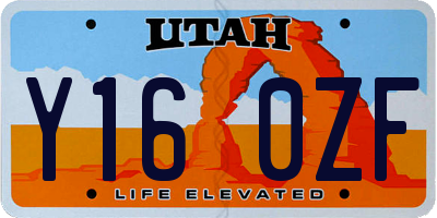 UT license plate Y160ZF