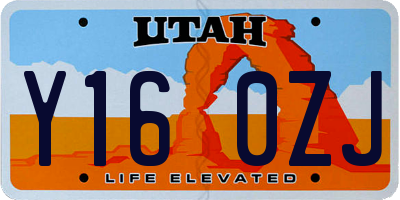 UT license plate Y160ZJ