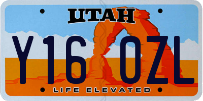 UT license plate Y160ZL