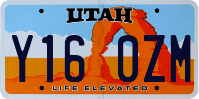 UT license plate Y160ZM