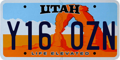 UT license plate Y160ZN