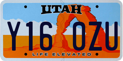 UT license plate Y160ZU