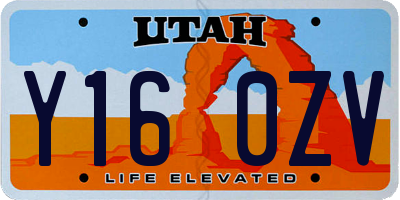 UT license plate Y160ZV