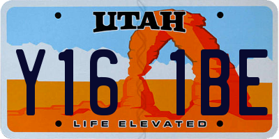 UT license plate Y161BE