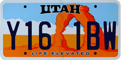UT license plate Y161BW