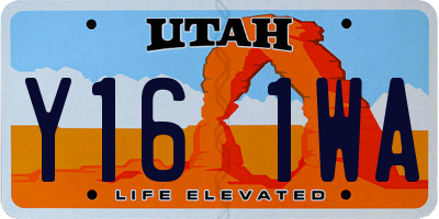 UT license plate Y161WA