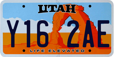 UT license plate Y162AE