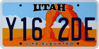 UT license plate Y162DE