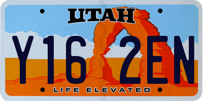 UT license plate Y162EN