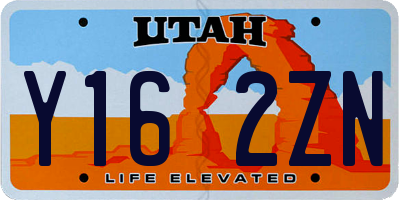 UT license plate Y162ZN