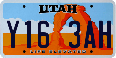 UT license plate Y163AH