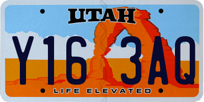 UT license plate Y163AQ