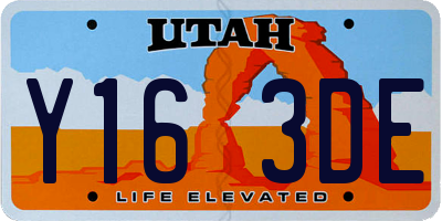 UT license plate Y163DE
