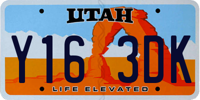 UT license plate Y163DK