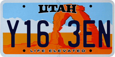 UT license plate Y163EN