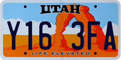UT license plate Y163FA