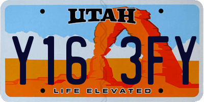 UT license plate Y163FY