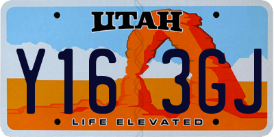 UT license plate Y163GJ