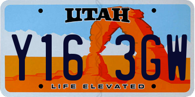 UT license plate Y163GW
